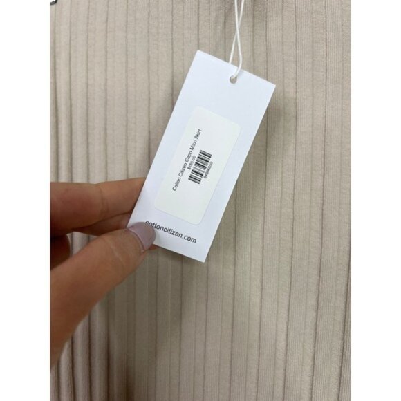 NWT Cotton Citizen Pull On Ribbed Knit Stretch The Capri Maxi Skirt Oatmeal - Picture 5 of 8